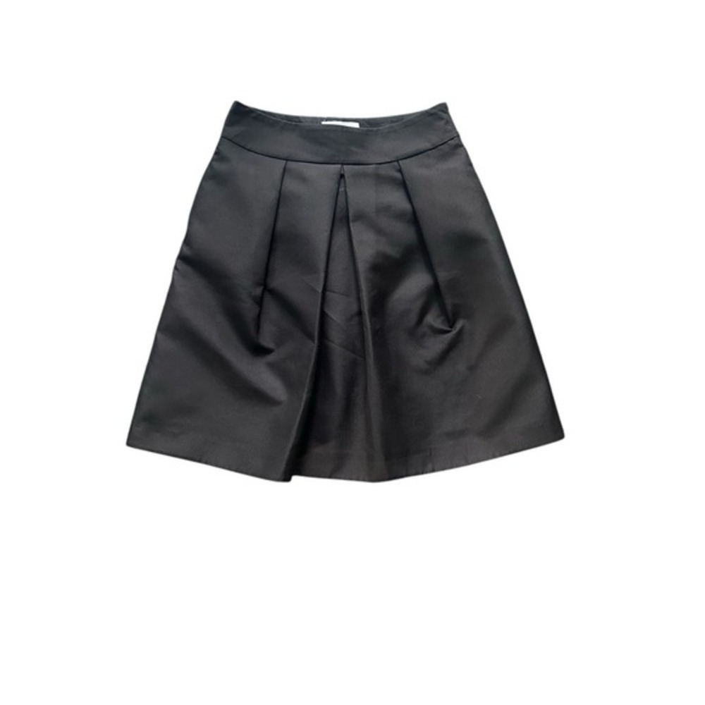 INTREND by‎ Max Mara Black Pleated Skirt Size 10 Polyester/Wool With Pockets
